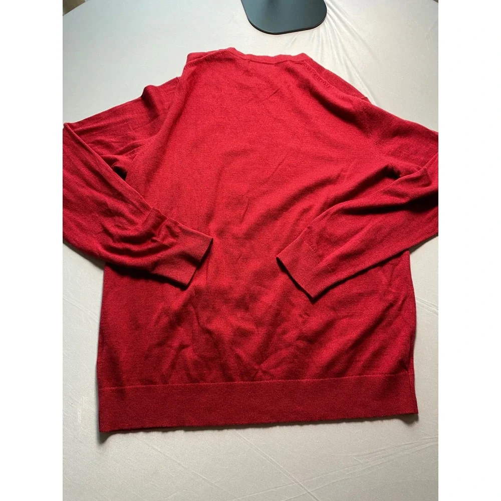 Banana Republic Premium Luxe Yarn Red Crew Neck Sweater Cotton Silk Cashmere L